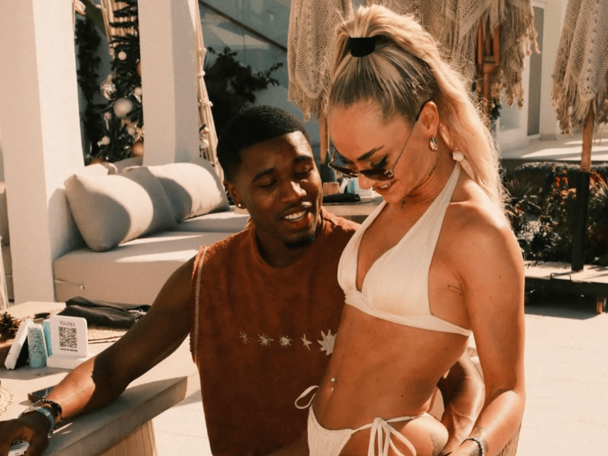 Alisha Lehmann and Montel McKenzie embracing on holdiday together