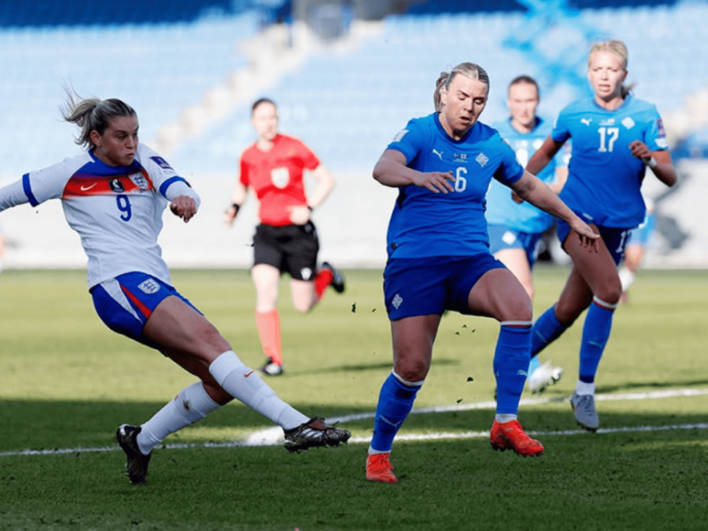 Alessia Russo scores the deciding goal against Iceland